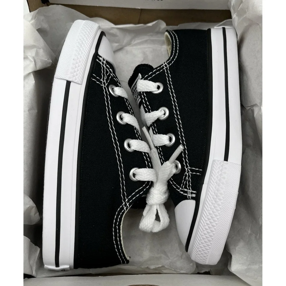 Converse Chuck Taylor All Star Toddler Boys Canvas Ox Classic Shoe 7 Black White
